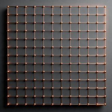 Close-up of metallic copper spheres on matte gray surface with ample copy space, premium commercial stock photography, high detail, clean composition for branding, marketing, web banners and edi siyam