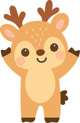 Friendly Reindeer Standing with Smile © focus_bell