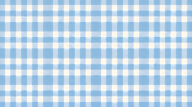 Light blue and white checkered pattern fabric texture for textile design