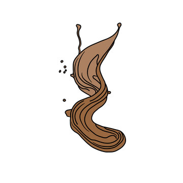 Liquid chocolate splash wave vector illustration isolated on transparent background