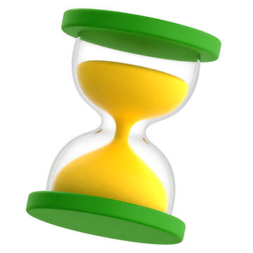 3d icon illustration of green hourglass