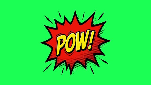 Comic book style explosion speech bubble with pow text