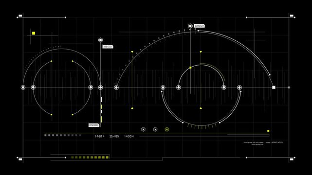 Futuristic Radial Data Visualization Panel With Circular Analytics Scales And Live System Readouts