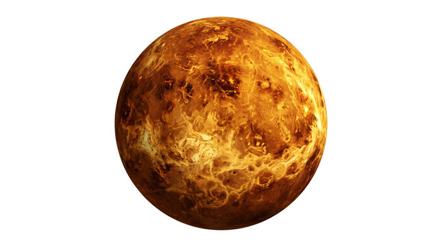 Planet Venus Isolated 3D Illustration on Transparent Background Cutout Volcanic Fiery Planet Science Astronomy Graphic Element