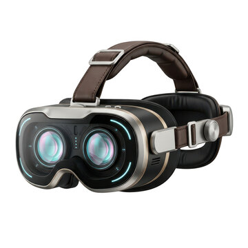 Advanced virtual reality headset with leather strap design