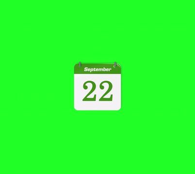 Flip date 22 to 23 September daily calendar page icon isolated