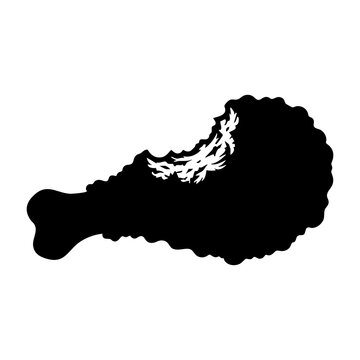 Fried chicken vector silhouette