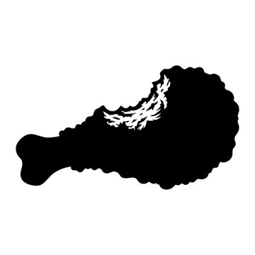 Fried chicken vector silhouette