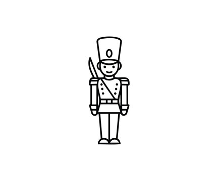 Classic Toy Soldier Outline Vector Icon