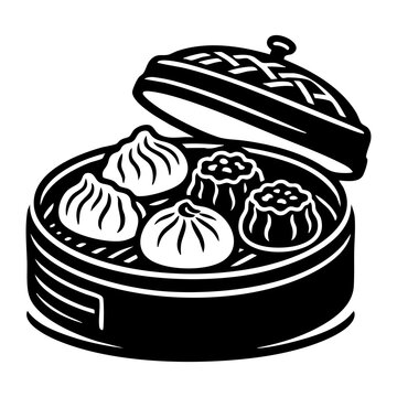 Dim sum vector silhouette