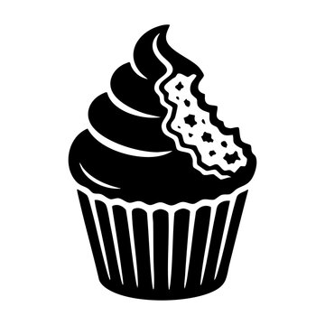 Cupcake vector silhouette