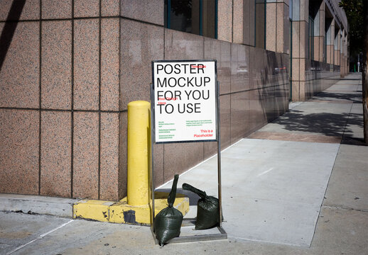 Mockup Of Customized Freestanding Poster