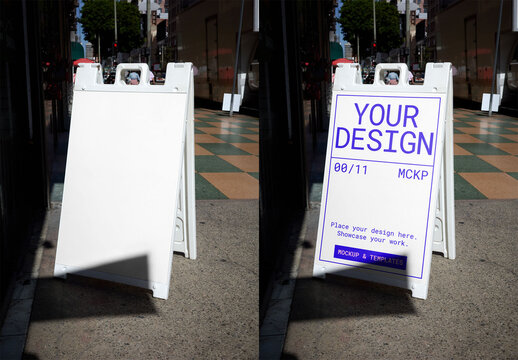 Mockup Of Customizable A-Frame Advertisement