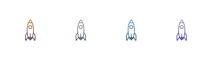 Rocket ship icon set with gradient outline style for modern web design © FOYJUL