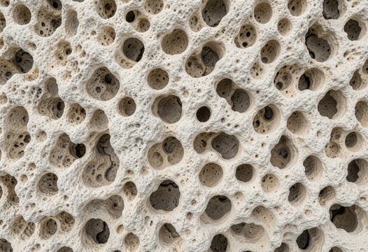 Natural coral stone texture background featuring porous limestone patterns for coastal architecture, landscaping, and design projects.