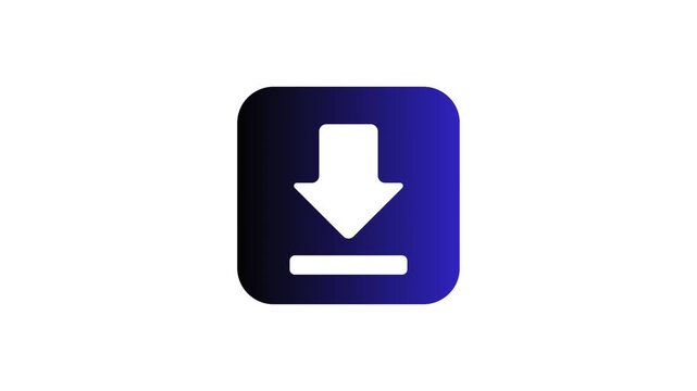 Modern digital download icon concept for data transfer, symbolizing secure content acquisition and internet resource availability within contemporary user interface designs