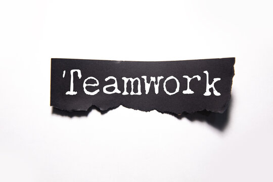 teamwork text on paper