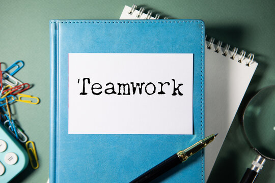 teamwork text on paper