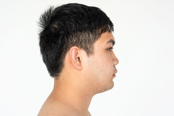 Fototapeta premium Profile view of young man.