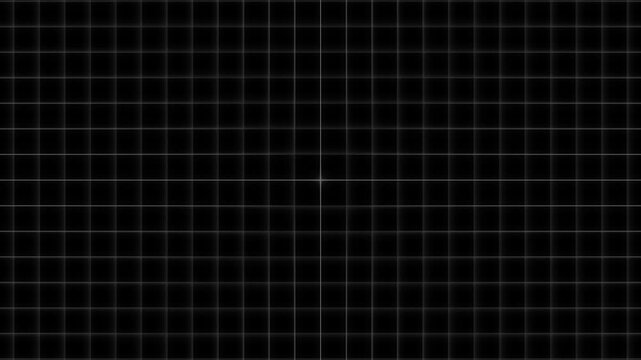 Dark Grid Background with Subtle Light Gradients black texture. Dark abstract background with a subtle grid pattern. Abstract white grid lines on a dark black background.