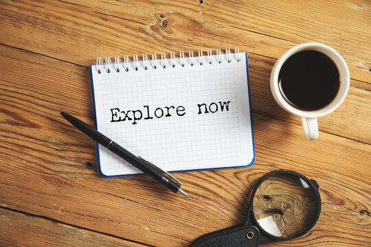 Modern black button with explore now