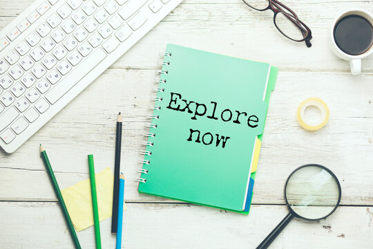 Modern black button with explore now