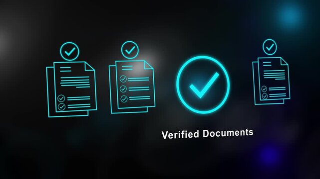 Professional Animation Showcasing Digital Verified Documents For Quality Assurance Compliance And Efficient Business Management Standards Within Modern Tech Industries