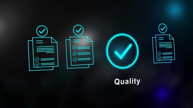 Quality Professional Digital Quality Assurance Animation Showcasing Automated Process Verification For Business Compliance Standards And Management Excellence.