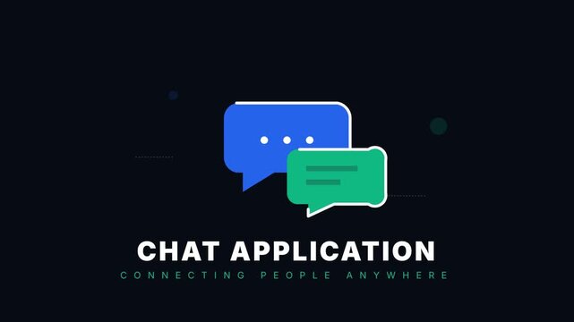 Flat vector illustration of a chat application interface with speech bubbles for global communication and connecting people anywhere