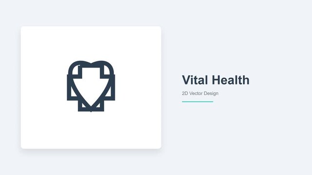 Flat vector illustration of a medical cross shield and heart icon representing health protection and care