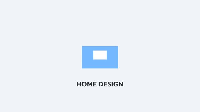 Minimalist Home Design Logo Illustration Featuring a Blue Geometric Icon on a White Background for Modern Architecture Branding