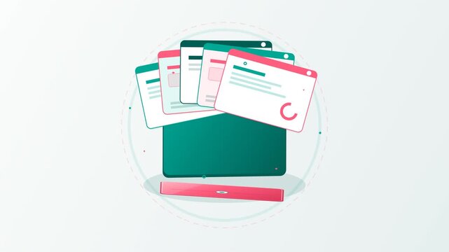 Minimalist 2D Animation of Business Folders for Digital Document Management and Data Storage Solutions