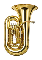 Fototapeta premium PNG Shiny brass tuba musical instrument.