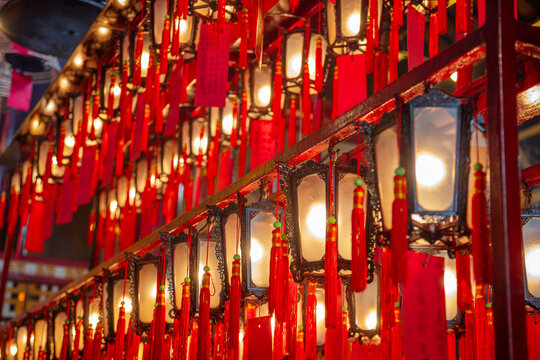 Lanterns in a Buddhist Temple