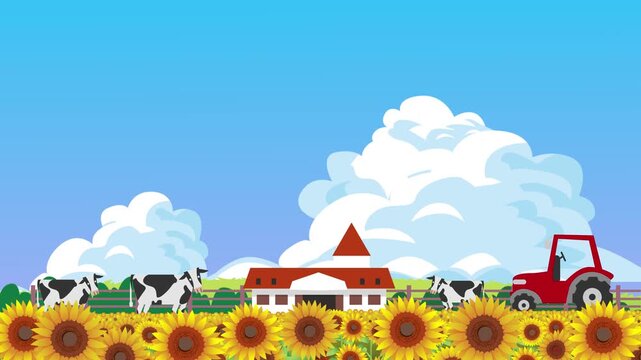 夏のひまわり背景