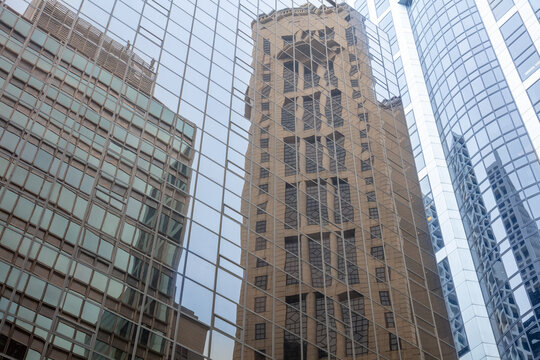 Glass Facades with Reflections of Skyscrapers