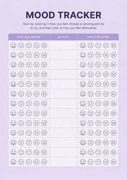 Mood Tracker Planner Template for Daily Mood and Emotional Tracking