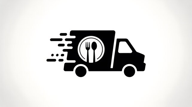 Fast food delivery truck icon