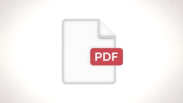 Red pdf document file icon on light background