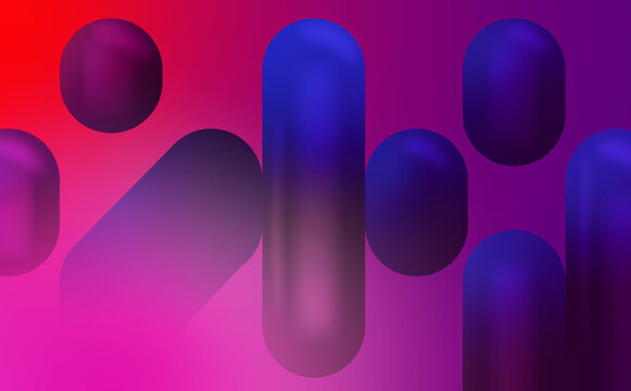 Abstract Pastel Gradient Shapes Background with Soft Glossy Forms
