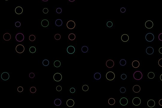 Colorful glowing circles on black background