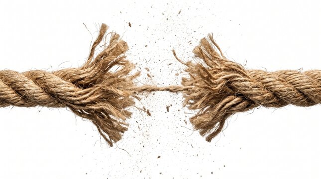 Rope Breaking Under Tension Illustrating Strain and Separation