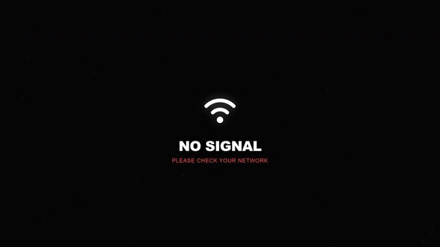 No Signal WiFi Icon Animation, Network Connection Lost, Internet Outage Concept