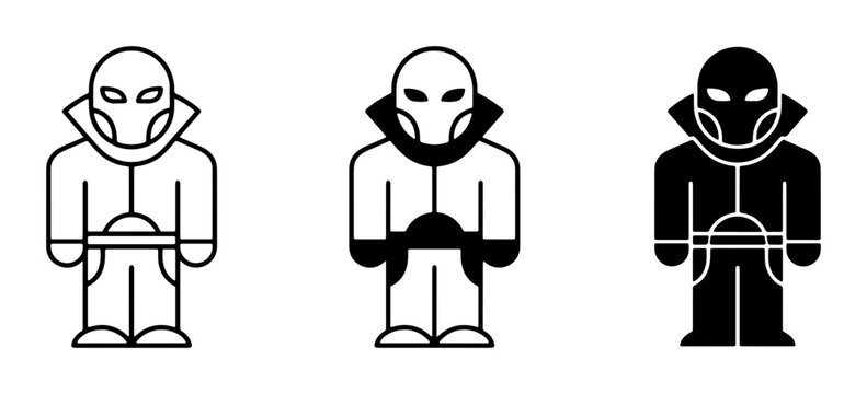 Futuristic Sci-Fi Character Icons, Futuristic Soldier Vector Art, Cyberpunk Hero Graphics, Modern Space Warrior Illustrations