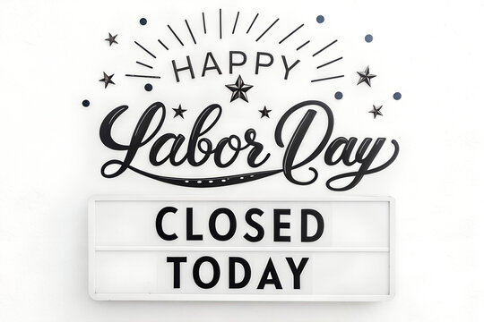 Happy Labor Day Closed Today Sign, Labor Day Closed Today Lightbox, Closed Today Happy Labor Day Banner, Labor Day Holiday Closed Notice, Happy Labor Day Closed Signboard