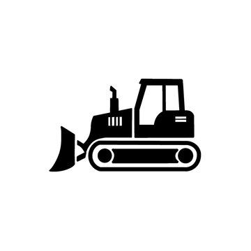 Bulldozer Heavy Machinery Vector Icon