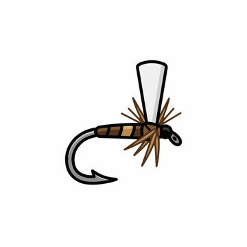 Classic dry fly fishing lure with white wing