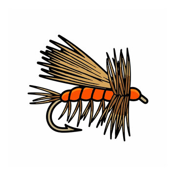 Orange dry fly lure for fly fishing enthusiasts