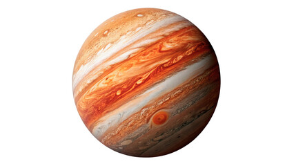 Planet jupiter full sphere realistic cosmic illustration isolated on transparent background for astronomy and space science © Olga