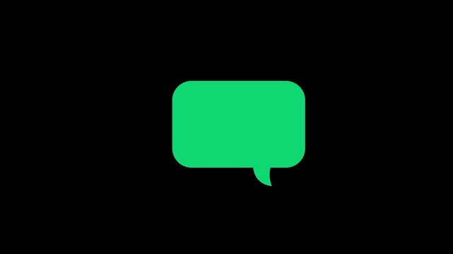 Green Chat Message Bubble Icon With Speech Notification Symbol Digital Communication 4k animation video